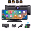 4K 10.26" Touch Screen Car DVR Dashcam,Wireless Apple CarPlay Android Dual Dash Cam DVR