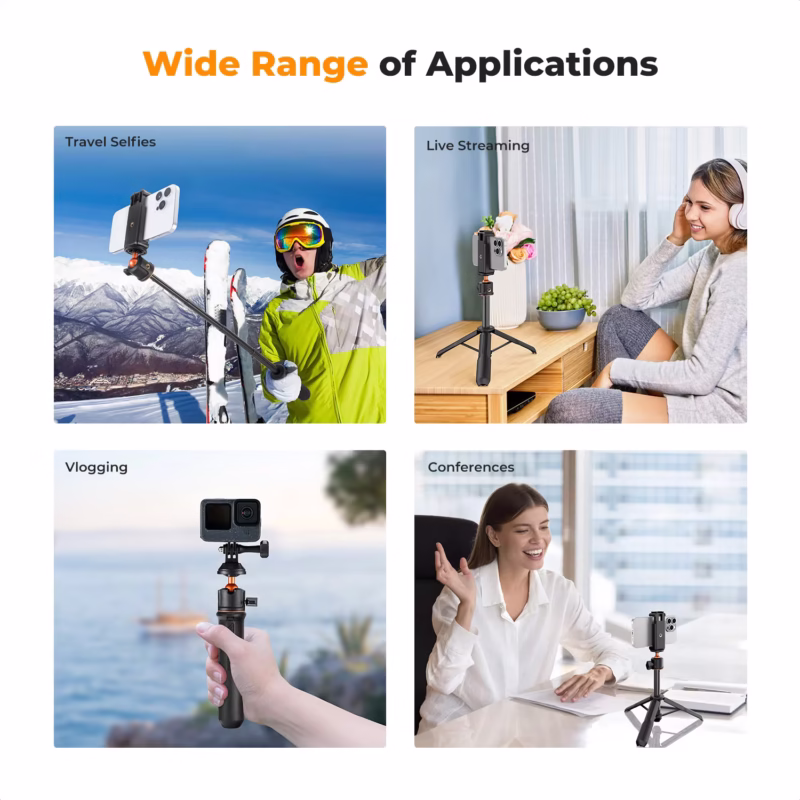 3 in 1 Selfie Stick Desktop Stand BallHead Mobile phone Holder Tripod