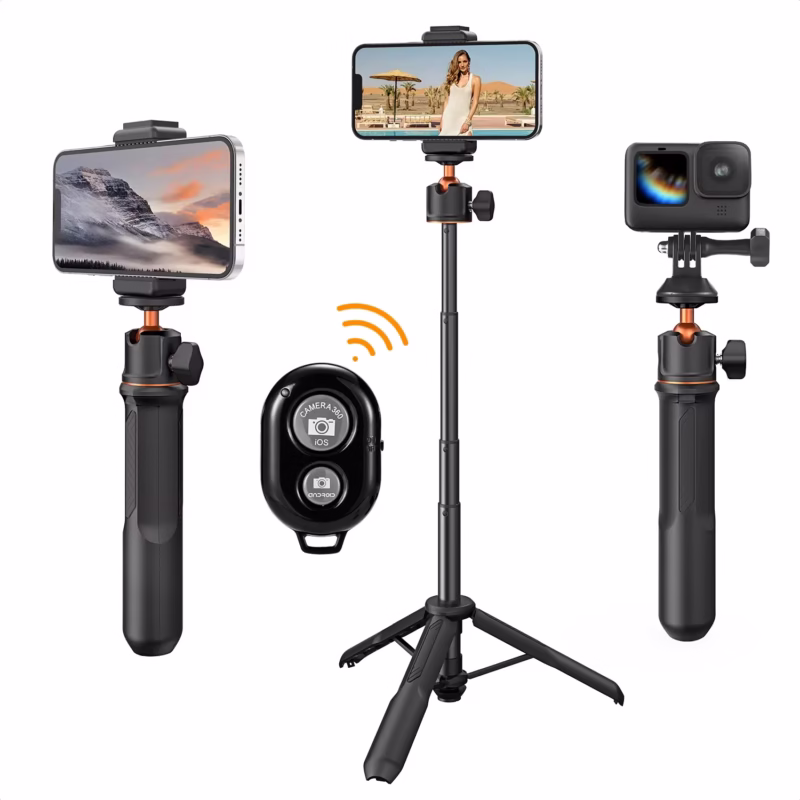 3 in 1 Selfie Stick Desktop Stand BallHead Mobile phone Holder Tripod