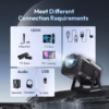 12000LM Native 720P Portable Smart Projector 4K Supported