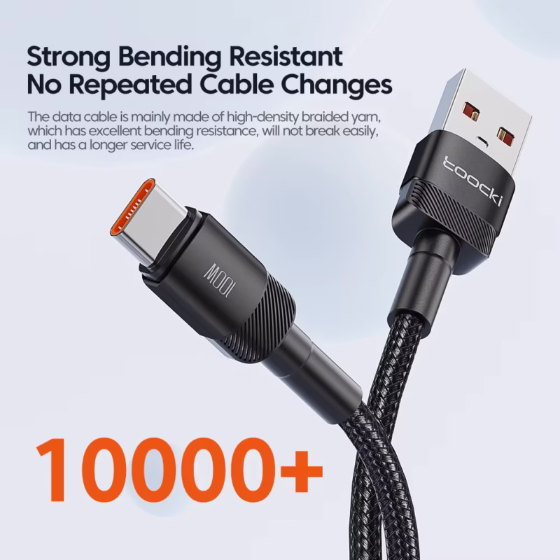 Toocki 100W 6A USB C données de charge rapide câble USB Type C pour Huawei Honor Oneplus Realme Xiaomi Samsung