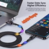 Toocki 100W 6A USB C données de charge rapide câble USB Type C pour Huawei Honor Oneplus Realme Xiaomi Samsung