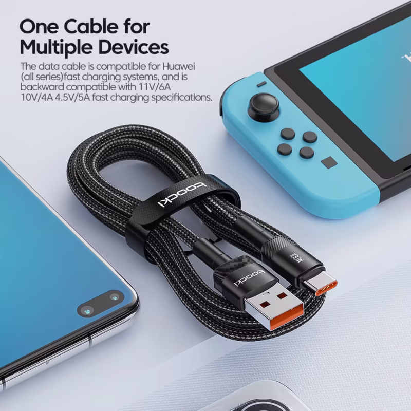 Toocki 100W 6A USB C données de charge rapide câble USB Type C pour Huawei Honor Oneplus Realme Xiaomi Samsung