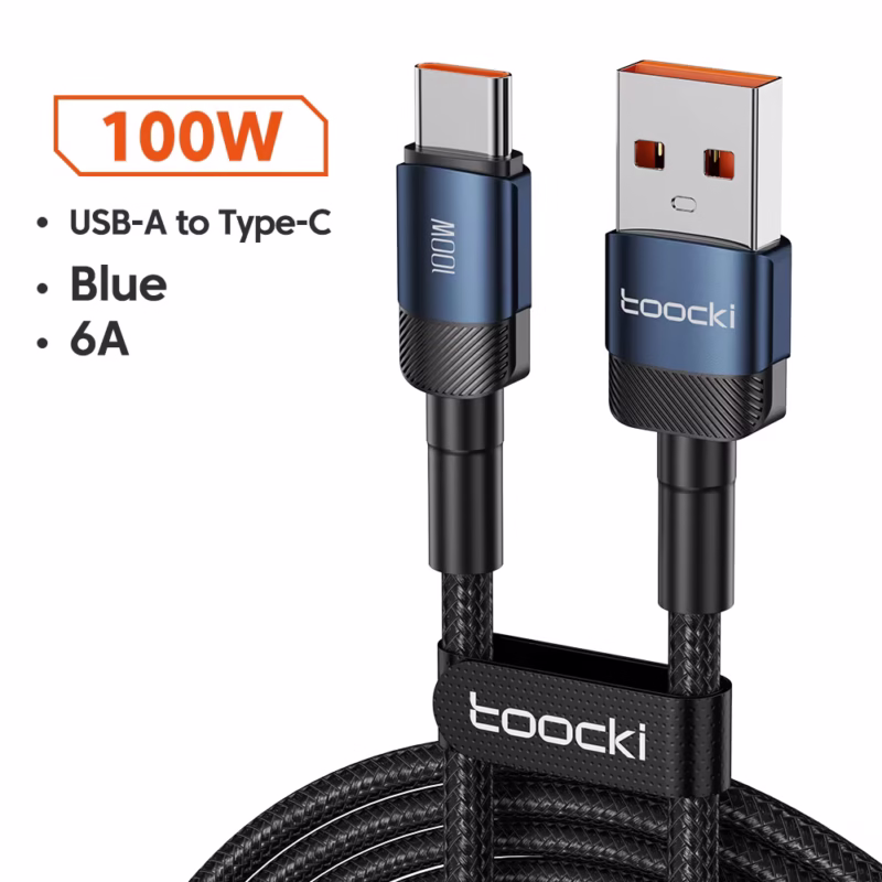 Toocki 100W 6A USB C données de charge rapide câble USB Type C pour Huawei Honor Oneplus Realme Xiaomi Samsung